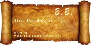 Biel Balabán névjegykártya